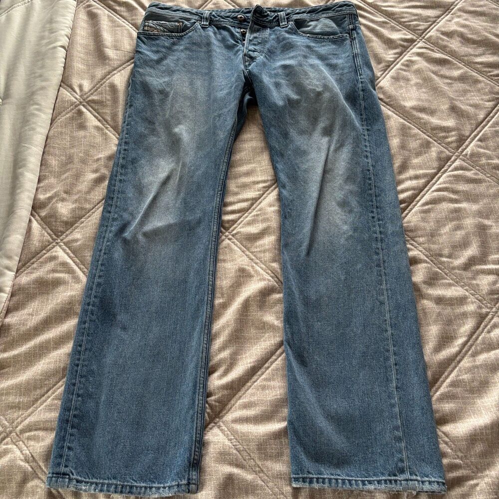 Diesel: Viker Regular Straight Blue Denim Jeans Size 36x32 - Gently Used